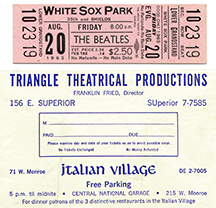Chicago ticket and envelope