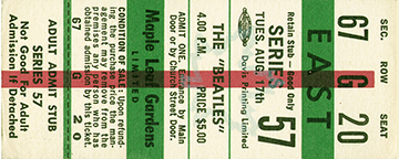 Toronto ticket 08/17/65